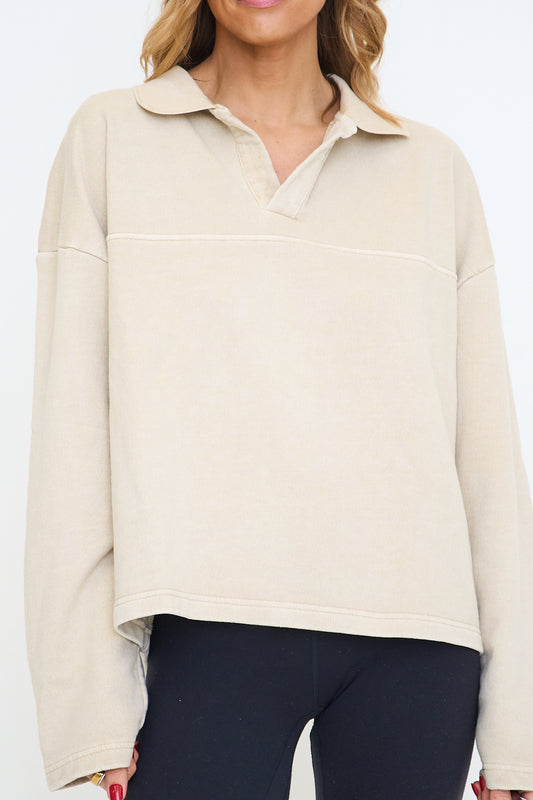 Acid Wash Rugby Sweatshirt