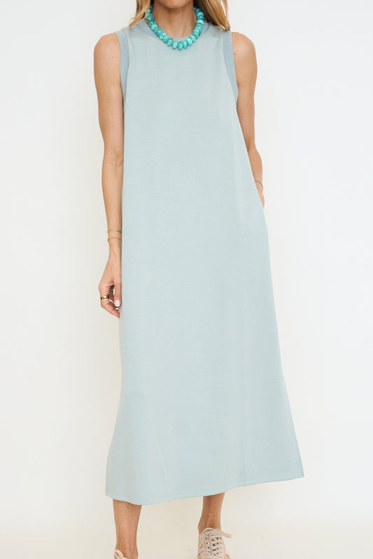 Scuba Sleeveless Midi Dress