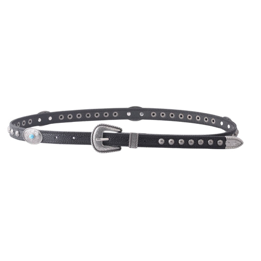 Western Skinny Belt with Turquoise Stones