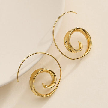 Spiral Swirl Hoop Earrings