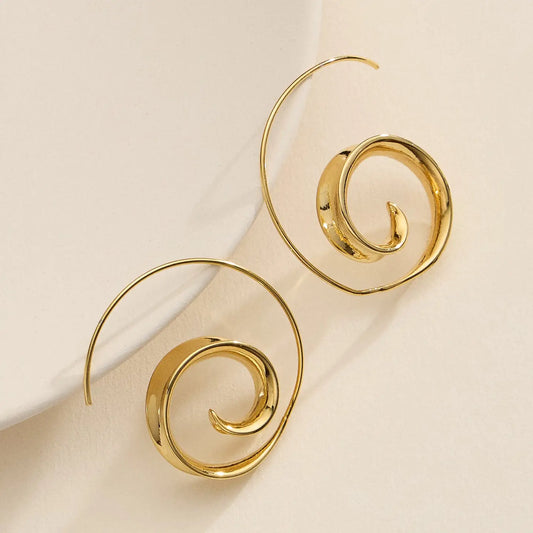 Spiral Swirl Hoop Earrings