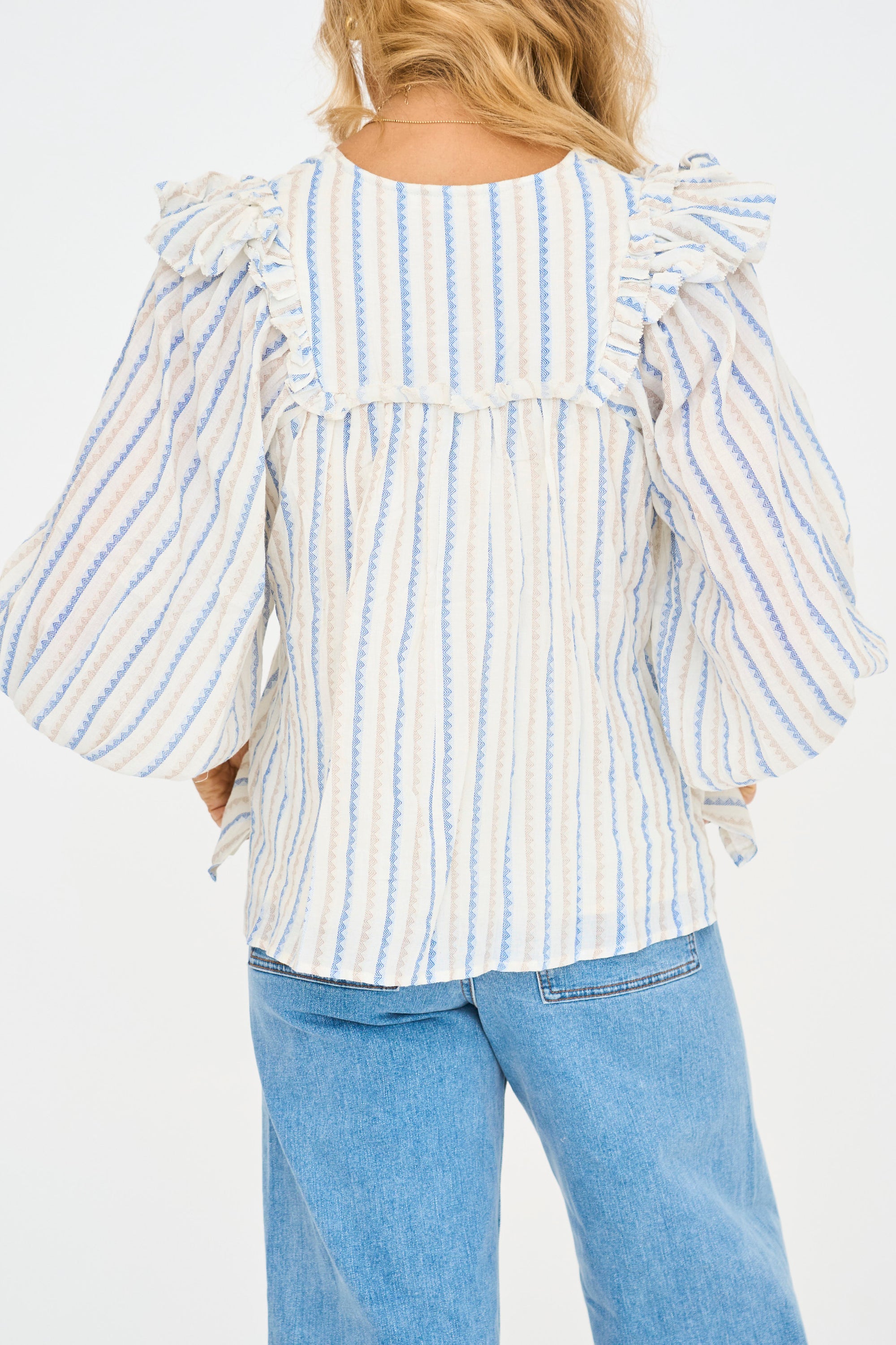 Leah Neutral Stripe Blouse