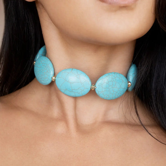 Oval Turquoise Stones Statement Choker