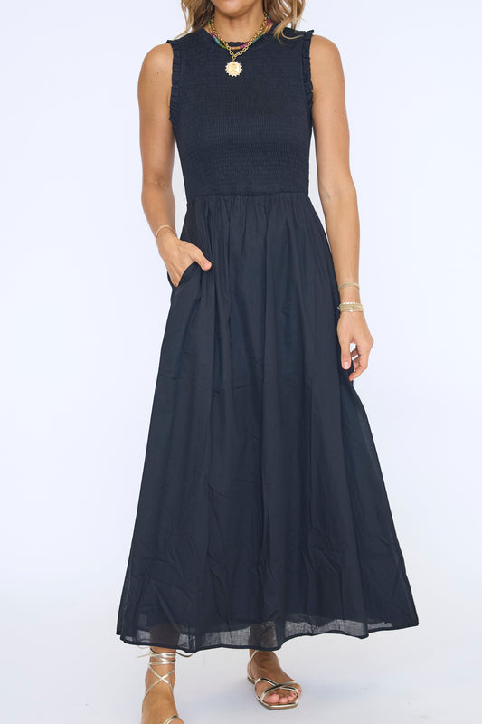 Cecil Smocked Midi Dress