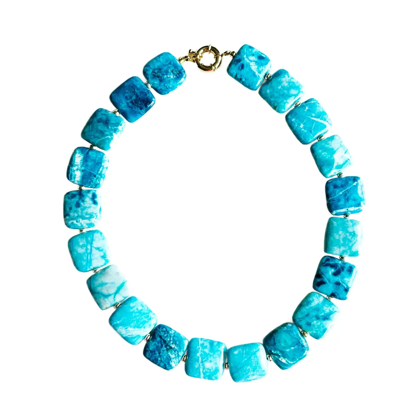 Blue Fire Agate Beaded Necklace