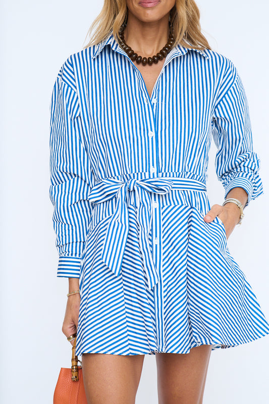 Fit Flare Button Up Shirt Dress
