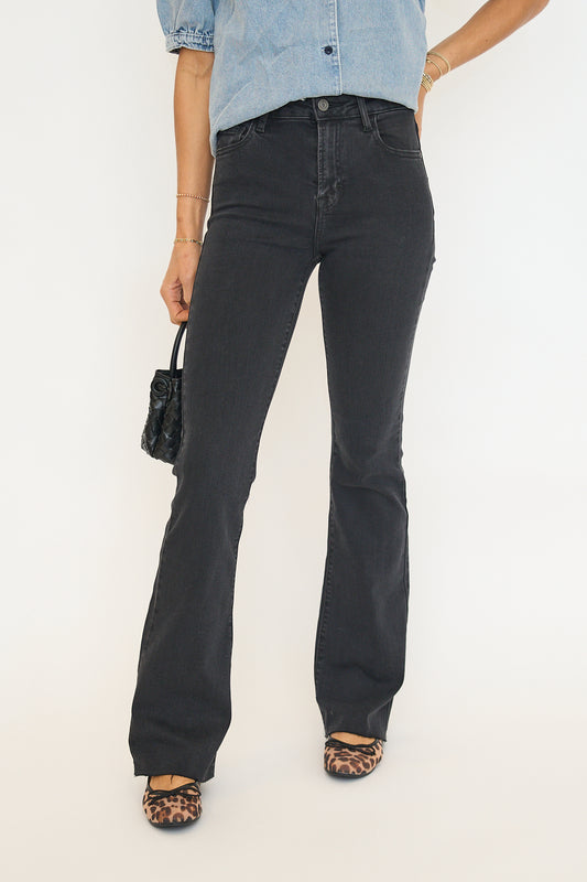 Jet Black Happi High Rise Flare Jeans