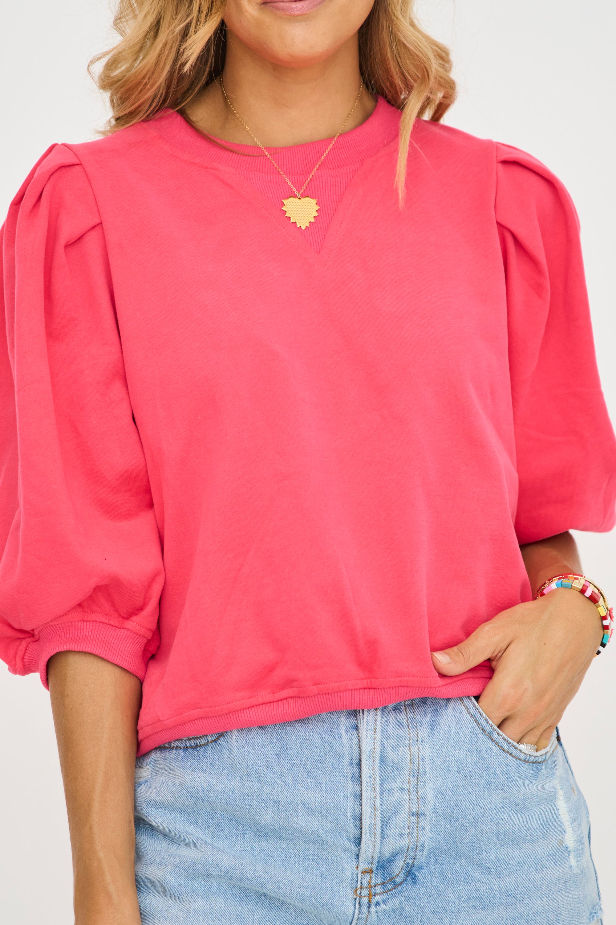 3Q Puff Sleeve Sweatshirt