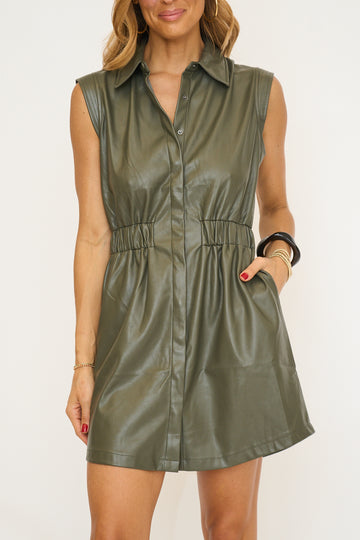 Farrah Faux Leather Dress
