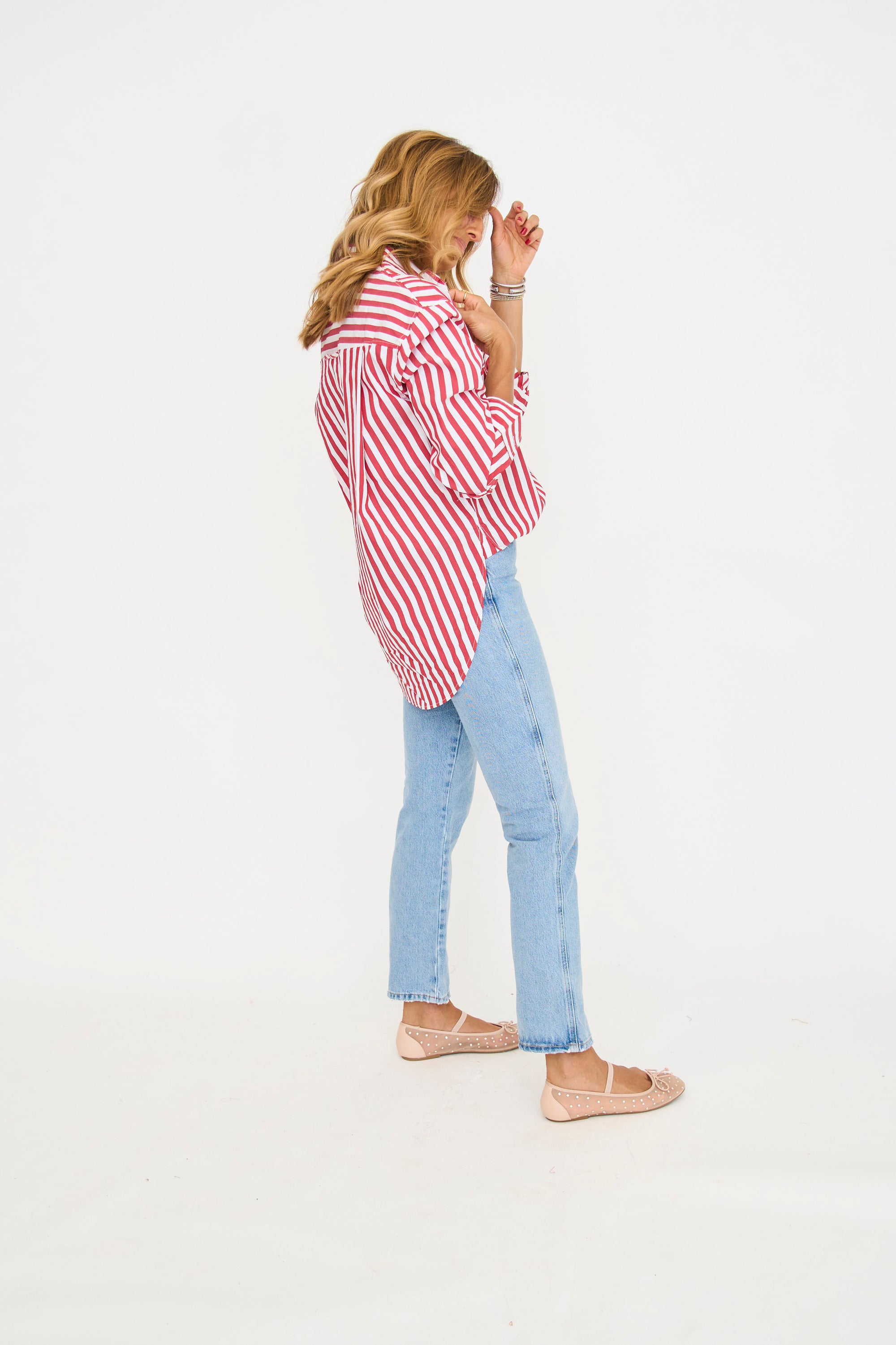 Red Striped Button Down