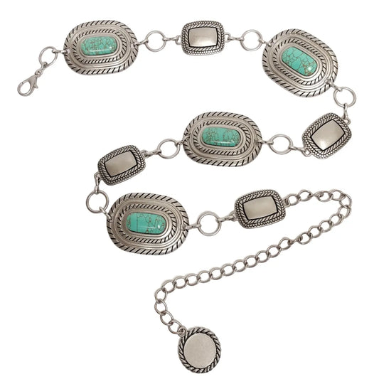 Vintage-Inspired Concho Chain Belt