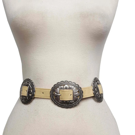 Genuine Suede Concho Belt