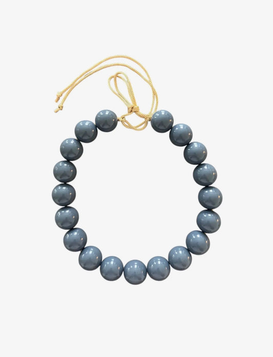 Chunky Beaded Necklace - Grey