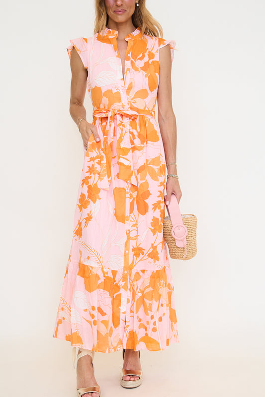Lenira Floral Riah Button Down Maxi Dress