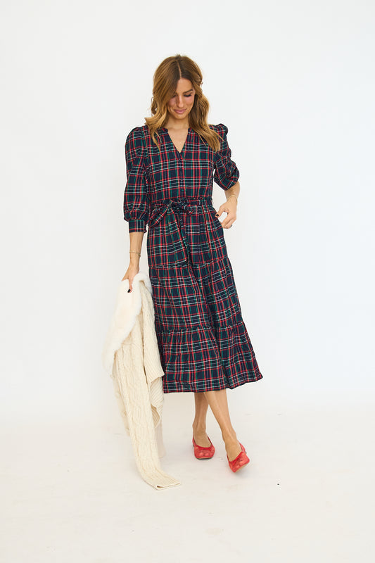 Chapman Plaid Yanis Button Up Midi Dress
