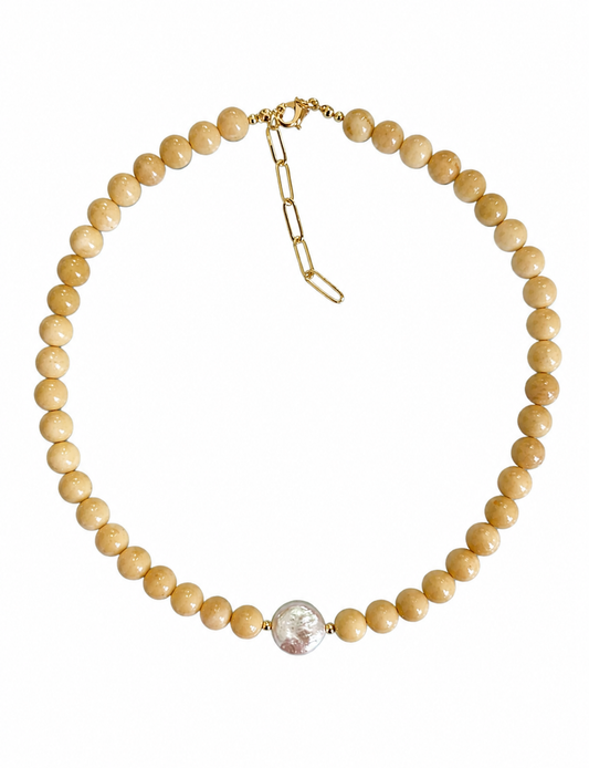 Natural Gemstone and Pearl Necklace