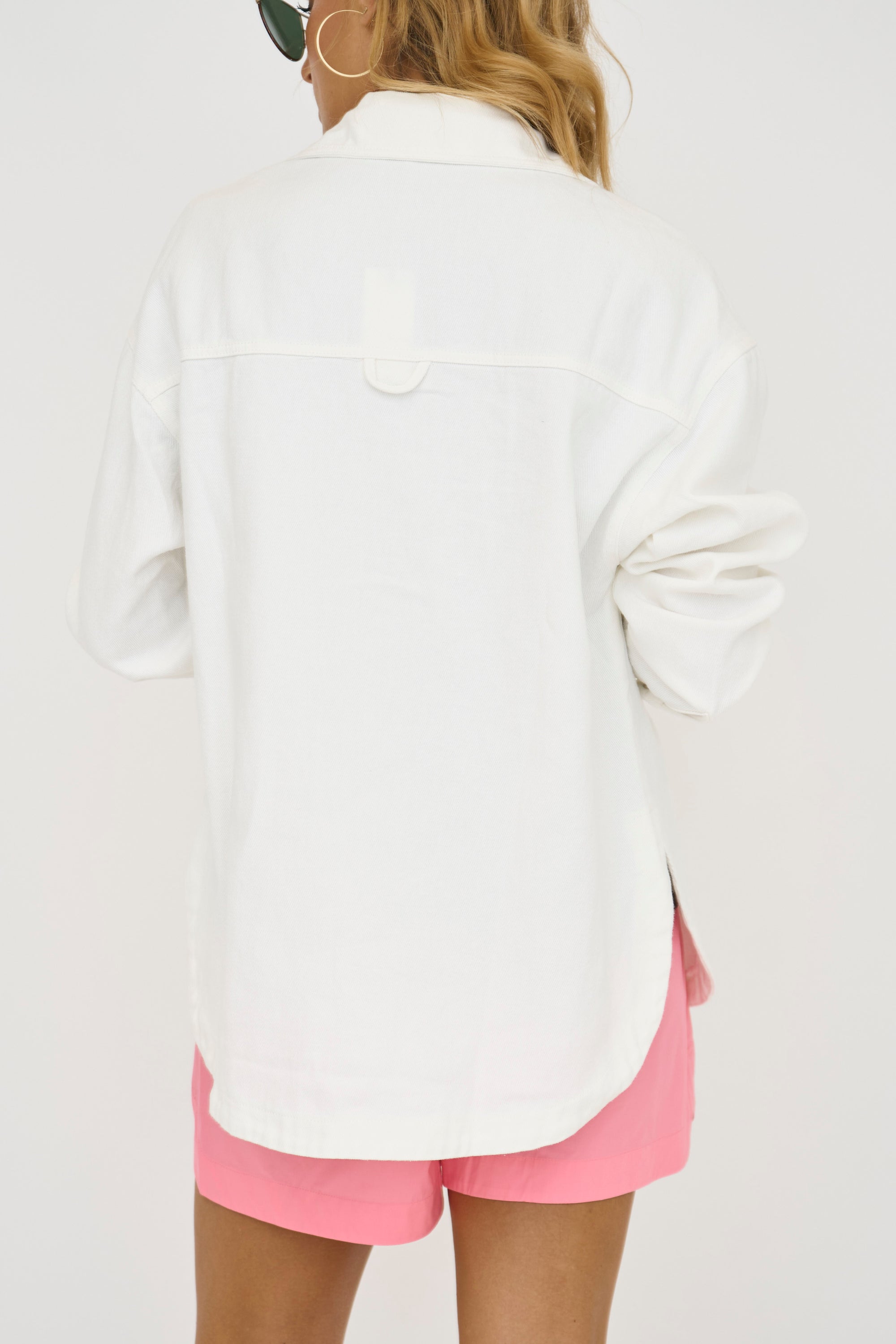 Ivory Shacket Oversized Denim Shacket in Ivory - Lady Hart