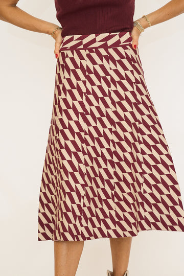 Katalina Geo Print Knit Midi Skirt