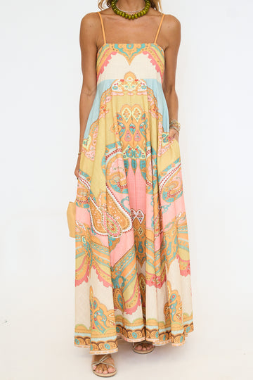 Sunwashed Paisley Maxi Dress