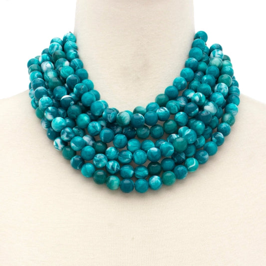 Chunky Acrylic Bead Layered Necklace