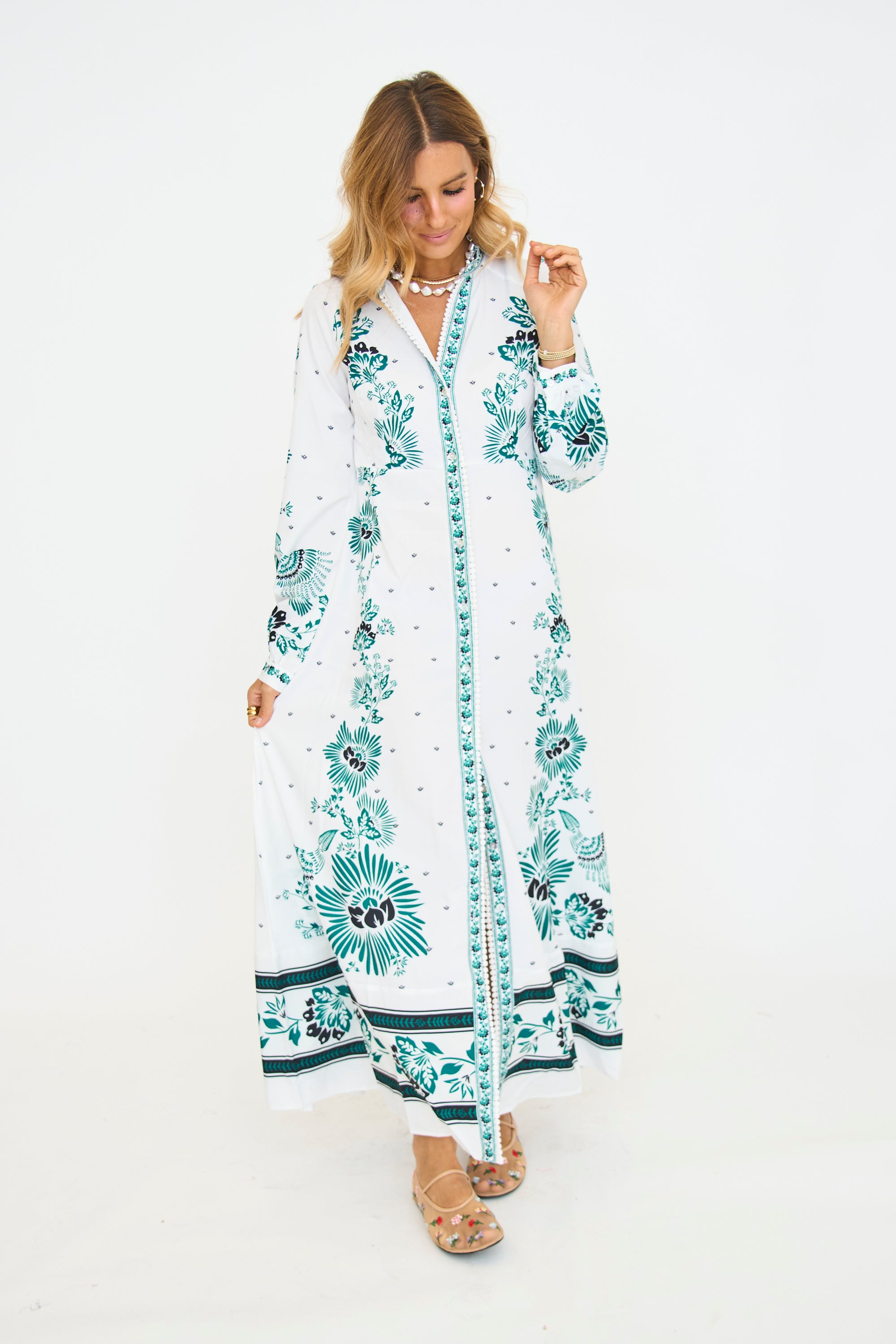 Maija Green Floral Maxi