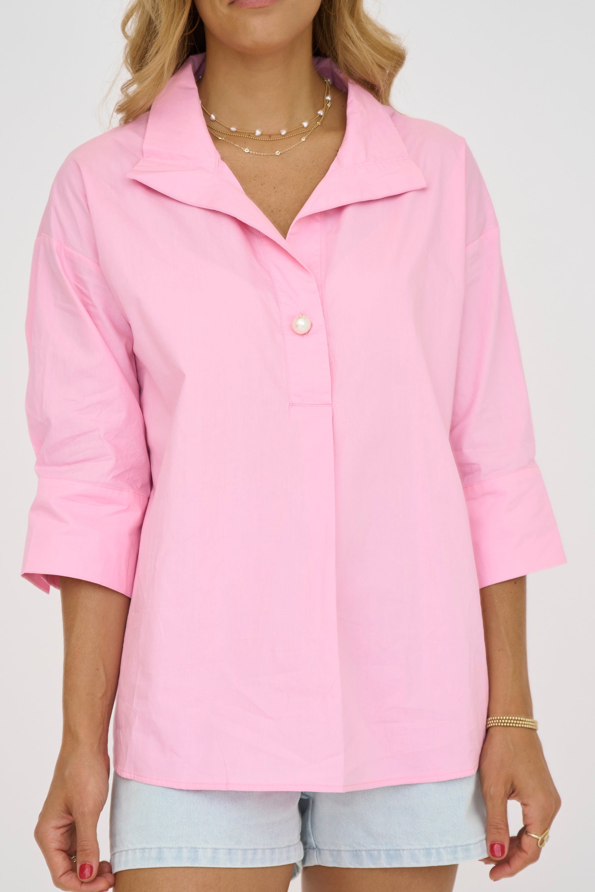 Pearl Poplin Top