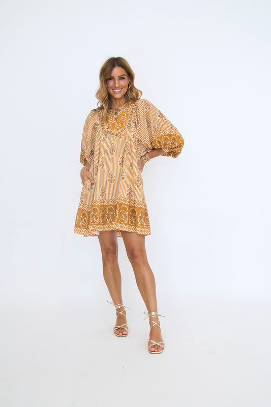 Astella Mini Dress - Mustard