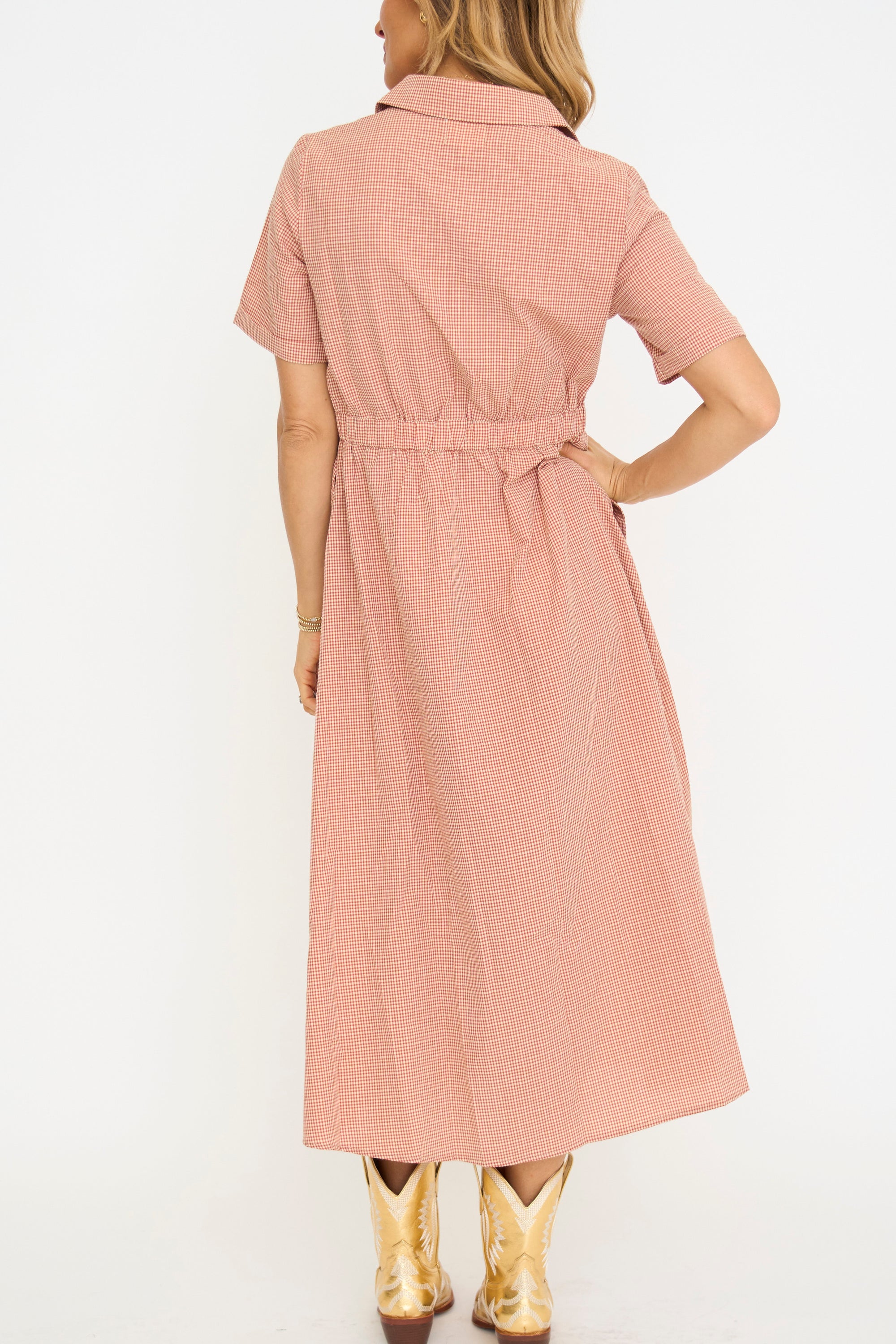 Mae Gingham Midi Dress