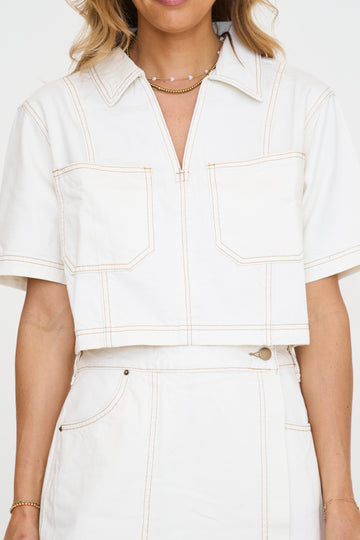 Stitch Detail Short Sleeve Shirt