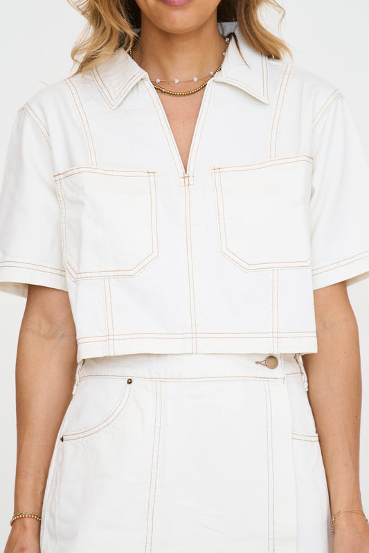 Stitch Detail Short Sleeve Shirt