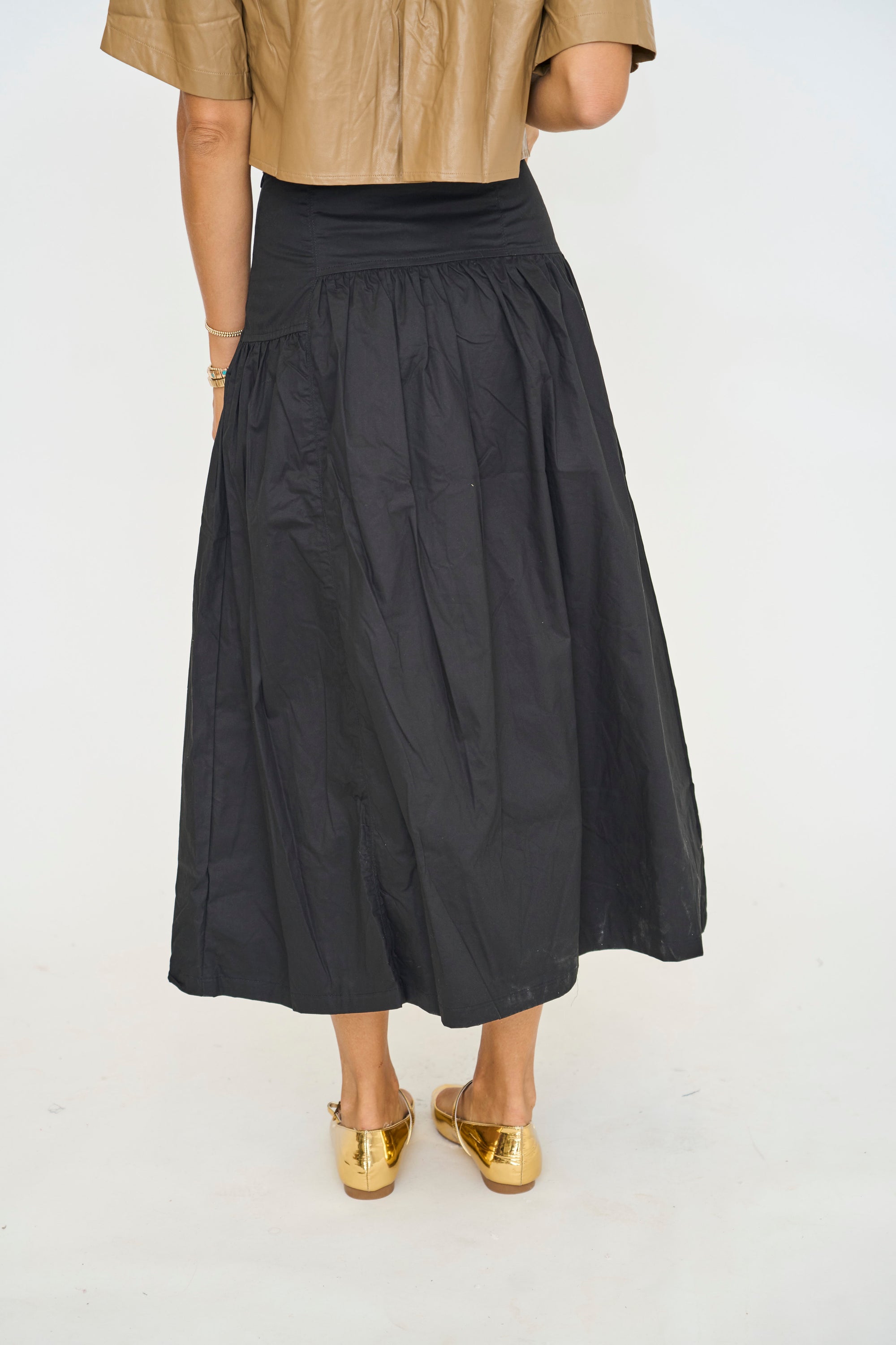 Jet Black Midi Skirt