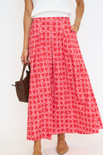 Cranberry Chain Link Skirt