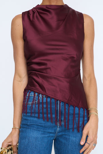 Marais Satin Fringe Top