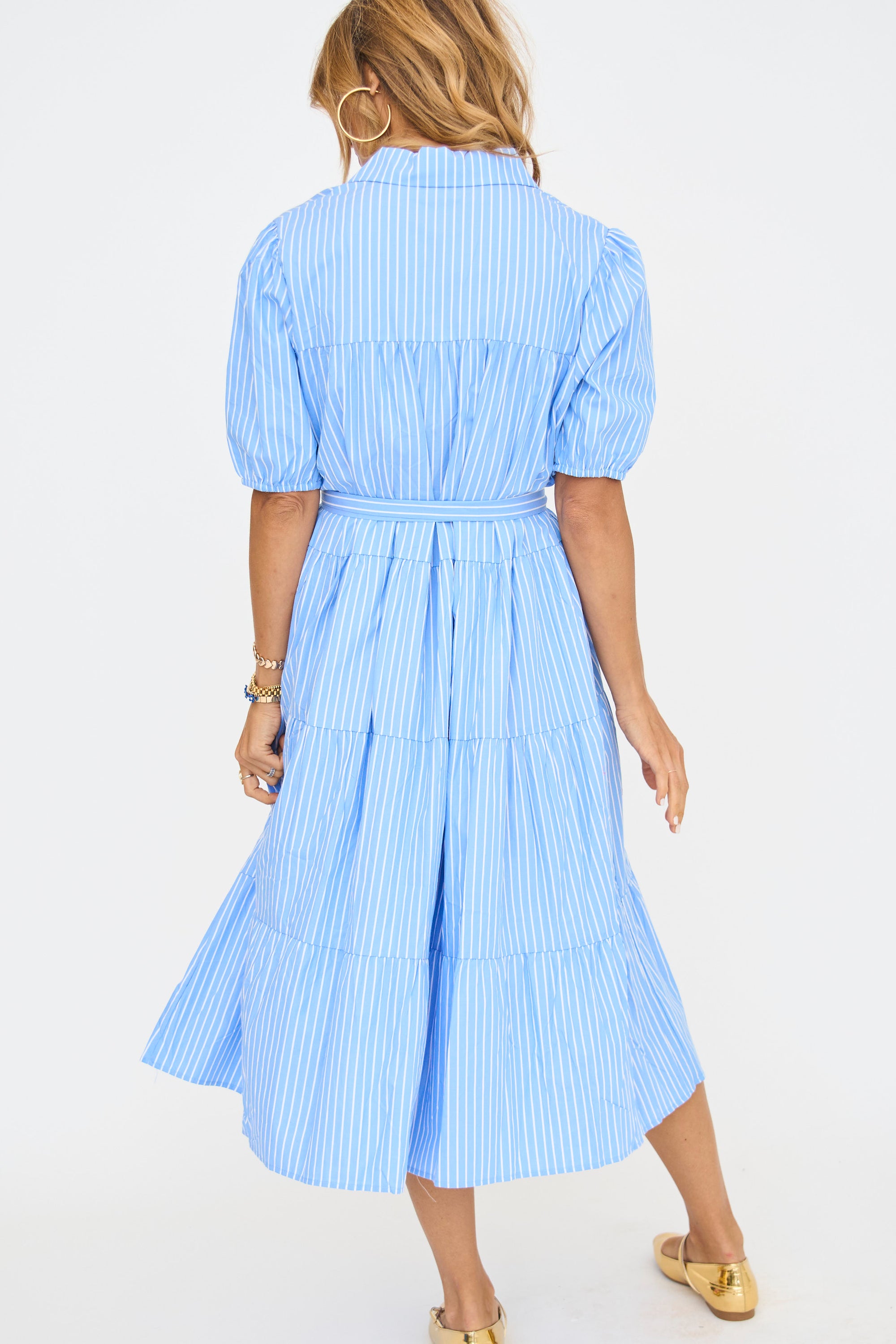 Audrey Pinstripe Shirt Dress