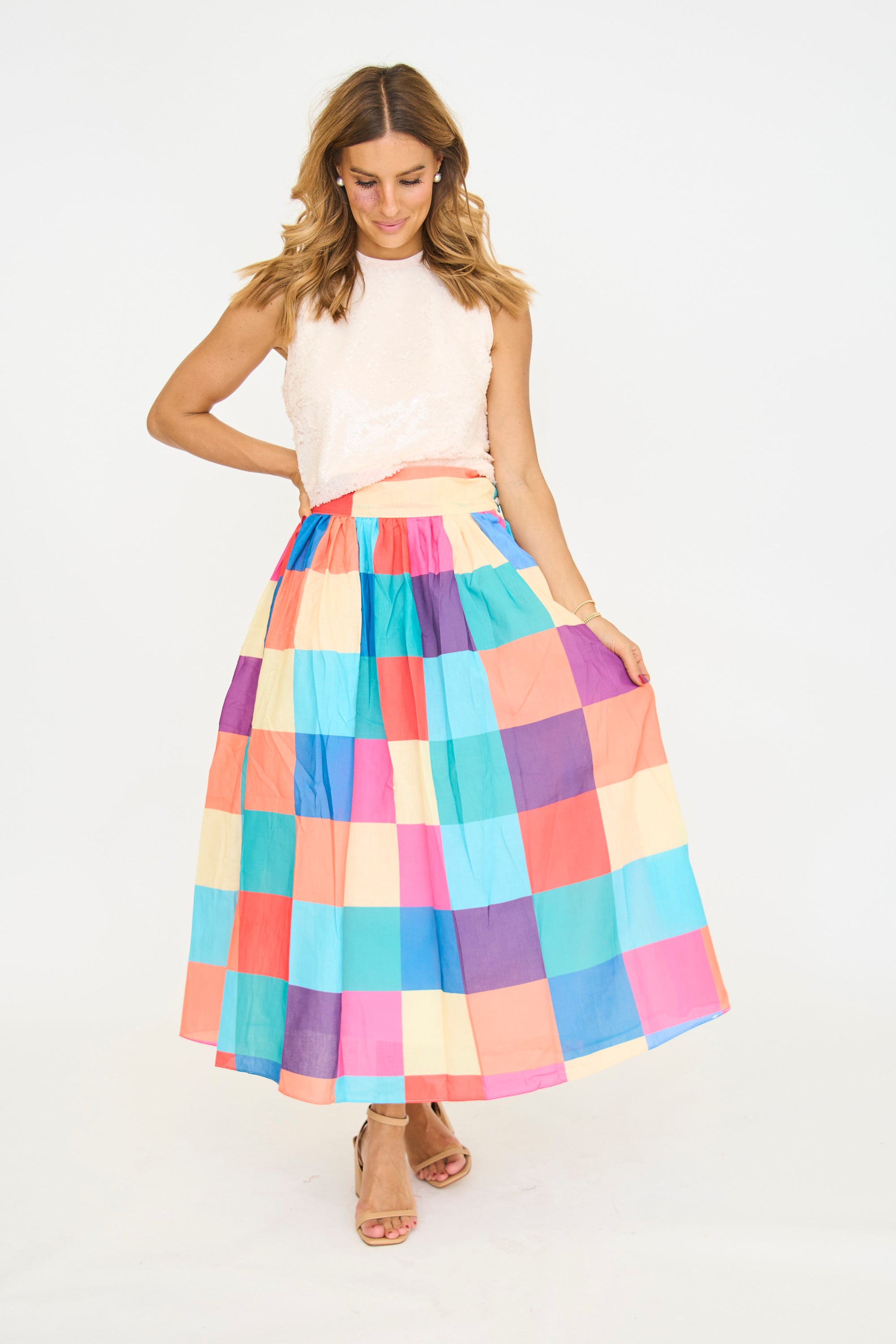 Multi Check Ballroom Skirt