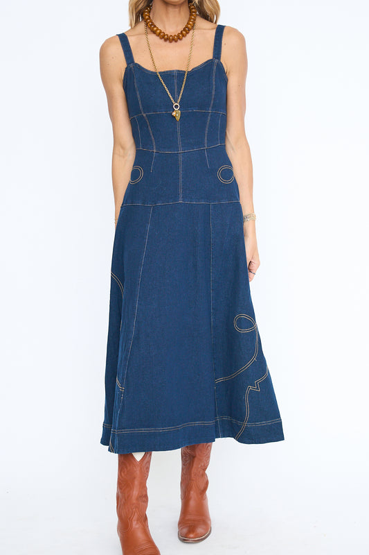 Delila Denim Midi Dress
