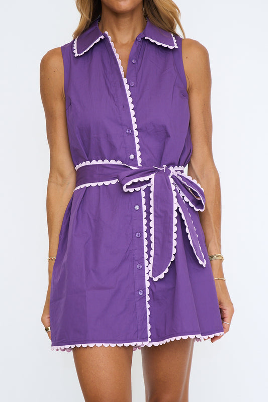 Sarabeth Scallop Trim Mini Dress