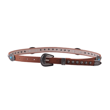 Western Skinny Belt with Turquoise Stones