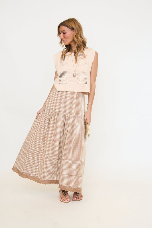 Round Neck Crochet Crop Top