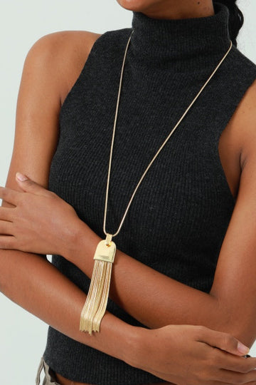 Long Tassel Pendant Necklace