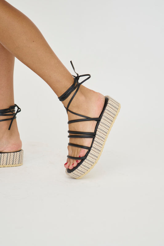 Eli Ankle Tie Platform Sandals