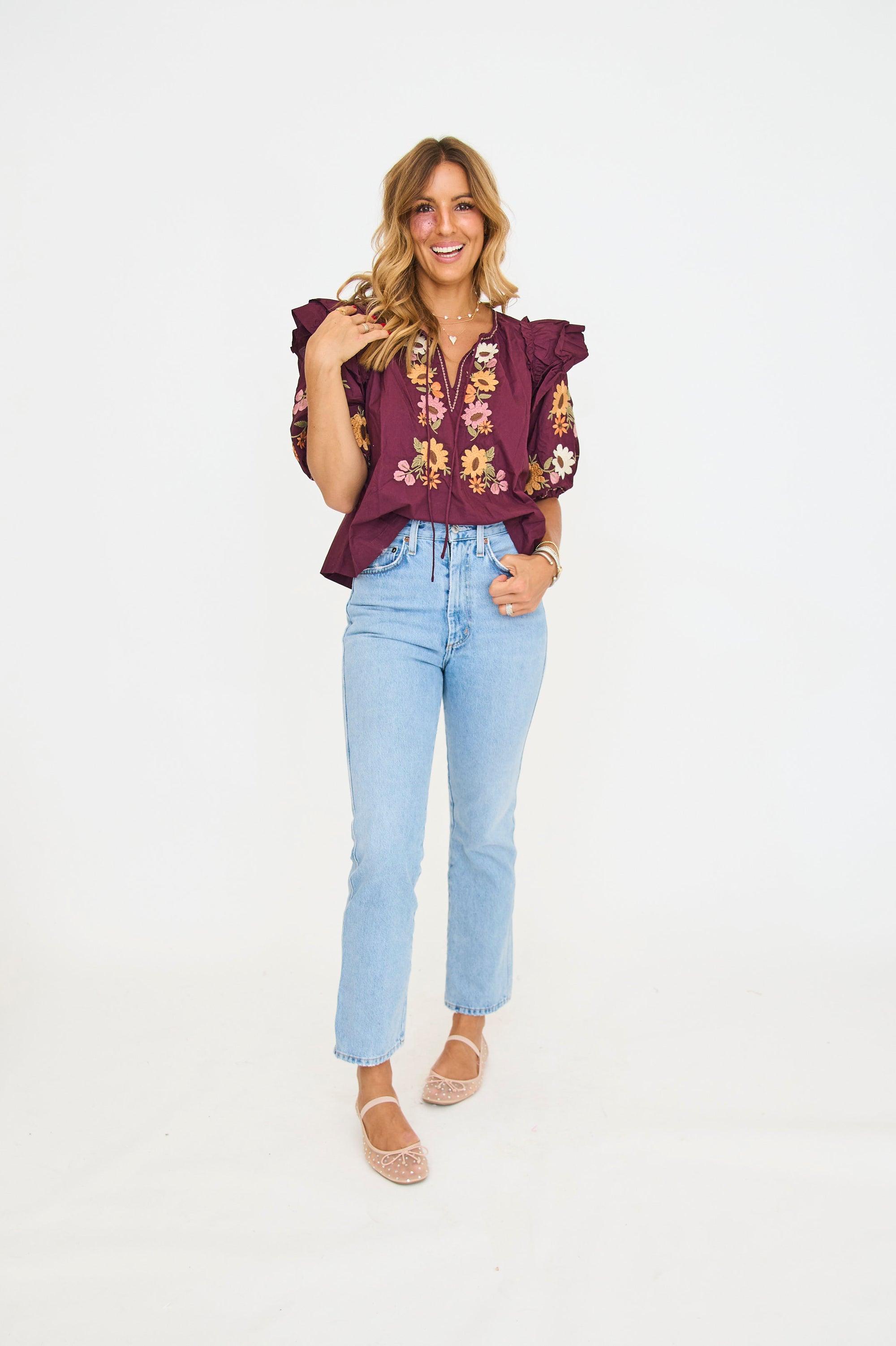 Aubrey Embroidered Top