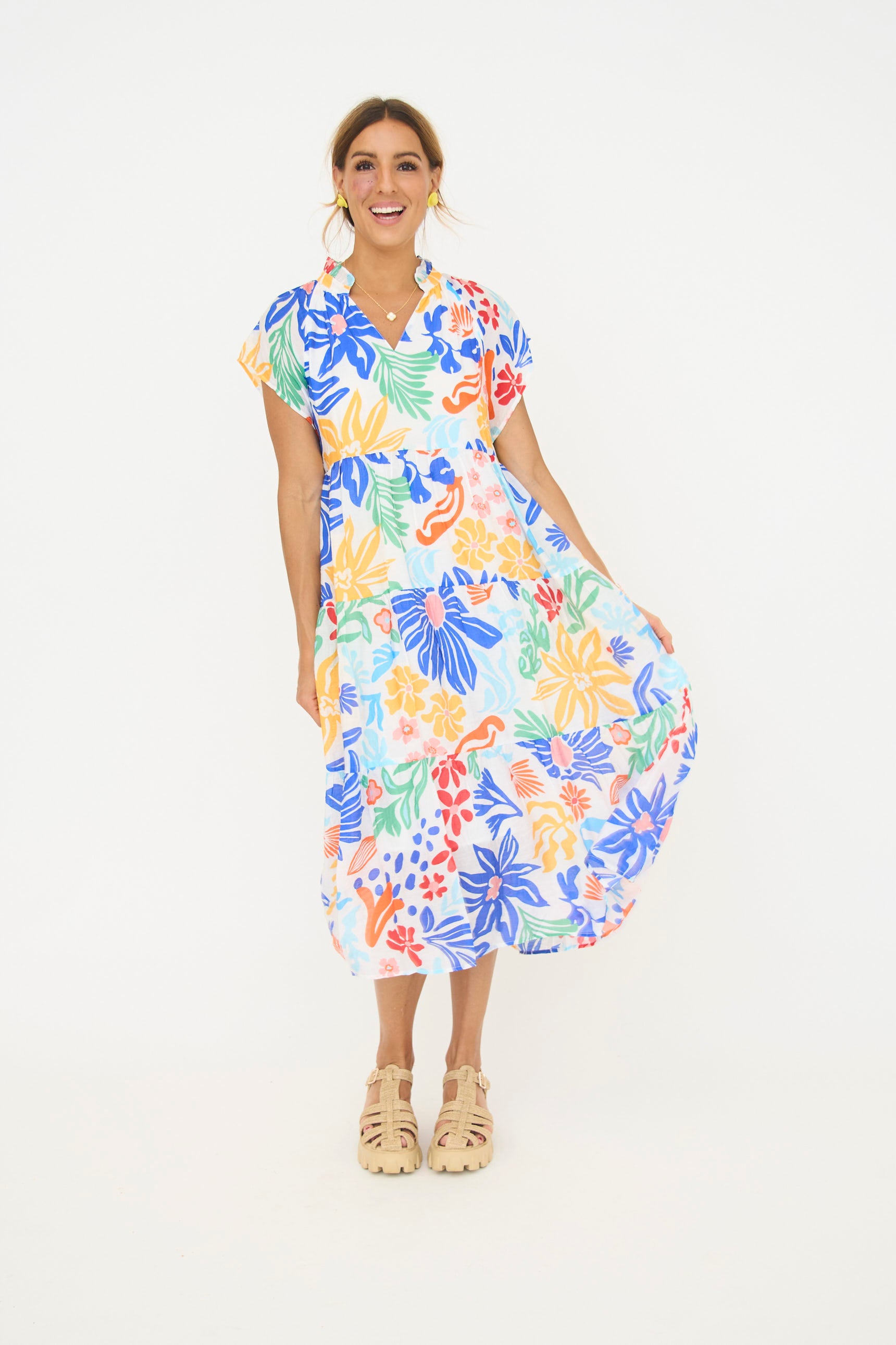 Madison Multi Floral Tiered Dress