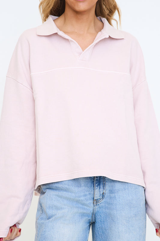 Acid Wash Rugby Sweatshirt