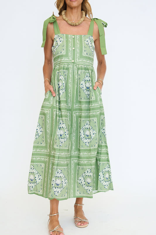 Tide and Trellis Midi Dress