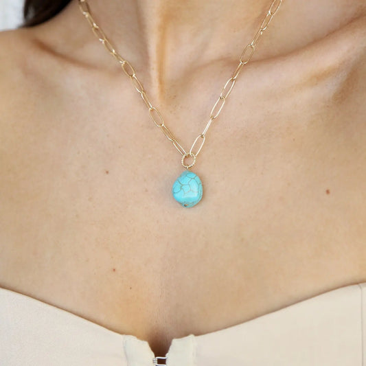 Turquoise Open Links Necklace