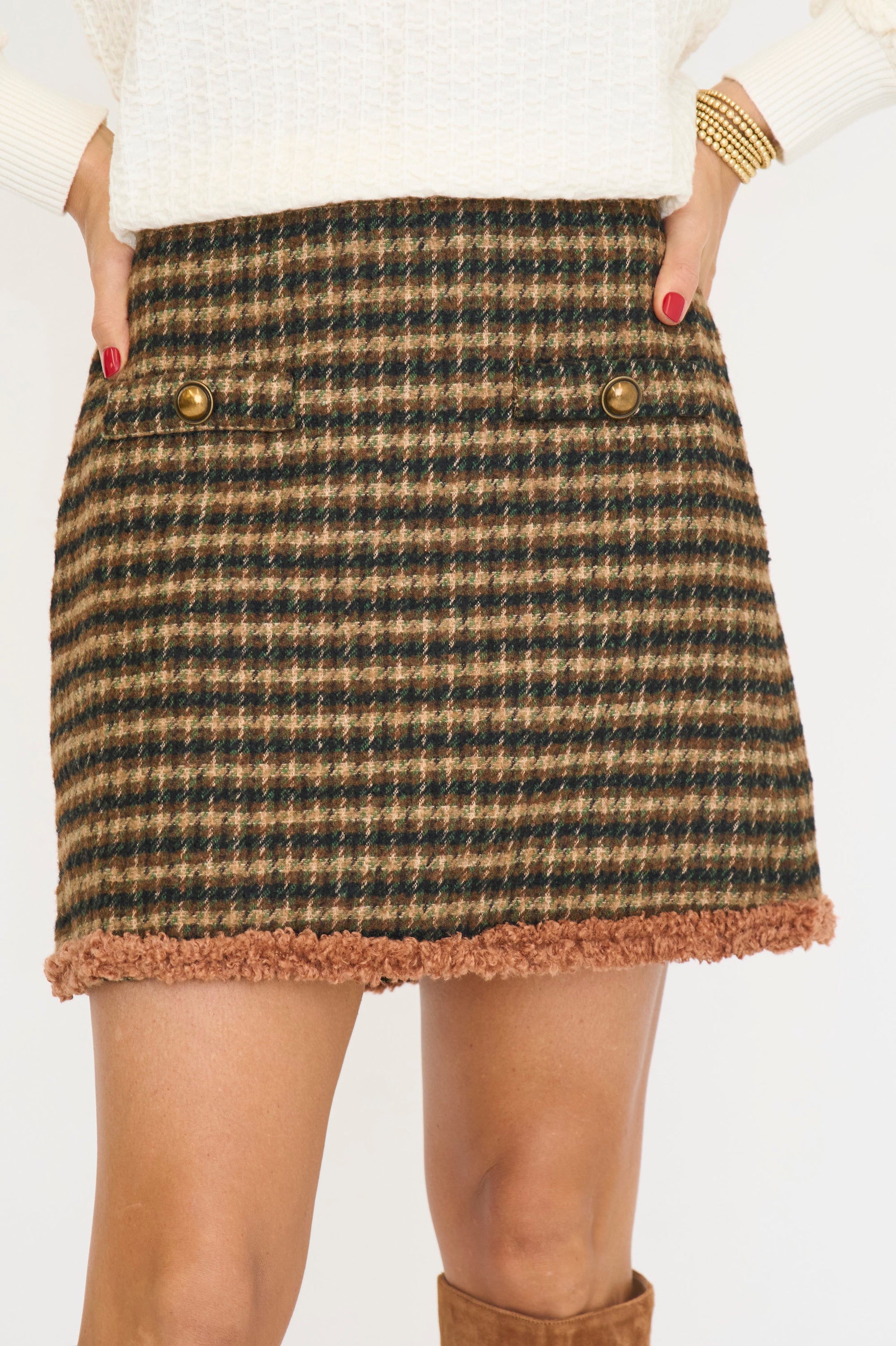 Houndstooth Mini Skirt