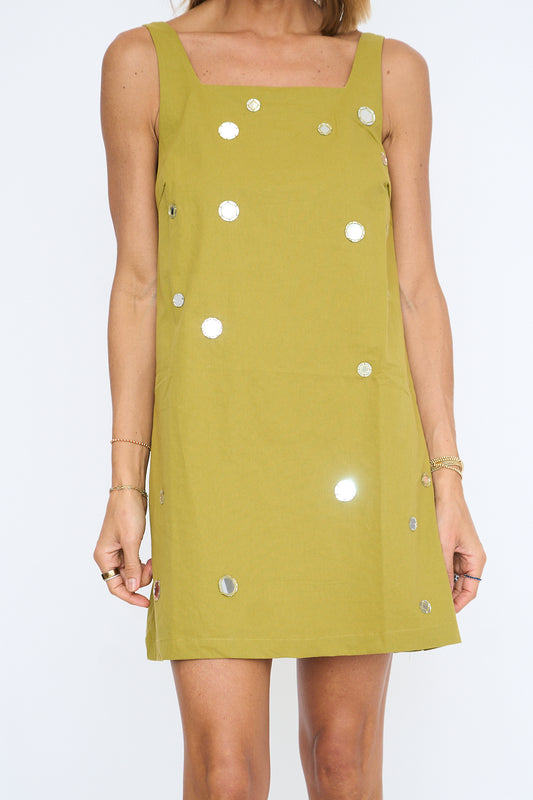 Madeline Mirror Embellished Mini Dress