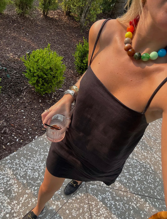 Chunky Beaded Necklace - Rainbow
