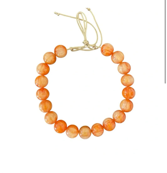 Chunky Beaded Necklace - Sunkist